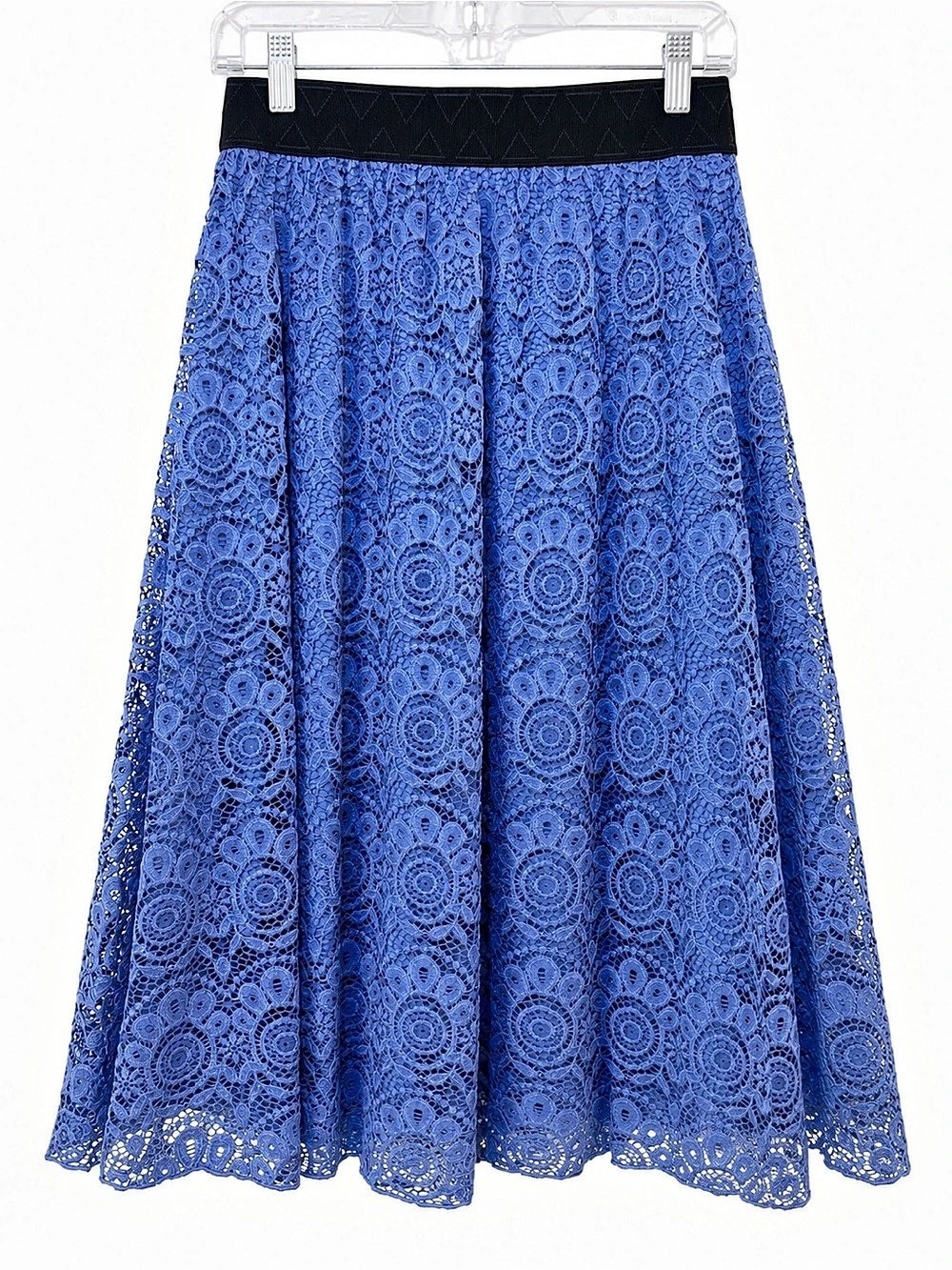 Blue Lace Midi Skirt